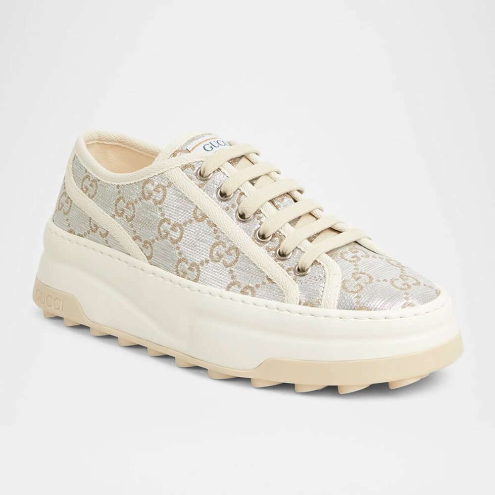 NEW GUCCI Tennis GG Canvas Platform Low Top Sneakers EU 39.5 / US 9.5 Authentic - Picture 3 of 12